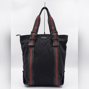CB31 ❤️ Gucci GG Monogram Medium Web Handle Tote Bag
